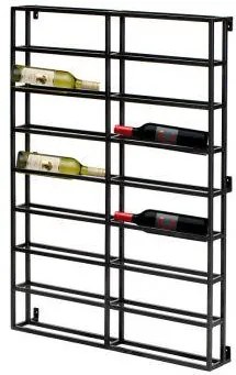 4uDesigned | Wandwijnrek 2 x 8 flessen breedte 71 cm x diepte 9 cm x hoogte 99 cm zwart wijnrekken metaal koken & tafelen keukenaccessoires