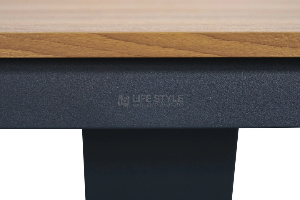 Tuinset 6 personen 220 cm Kunststof Grijs Domani Furniture Toscano/Camila