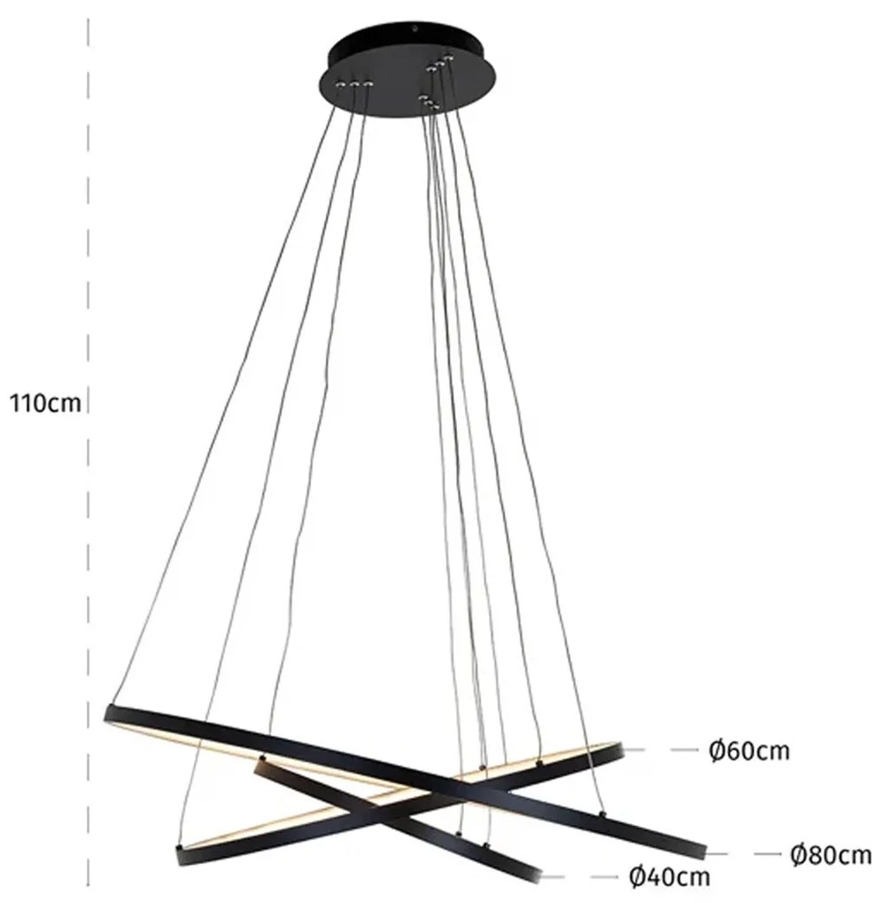 Richmond Interiors Amira Design Hanglamp Zwarte Ringen