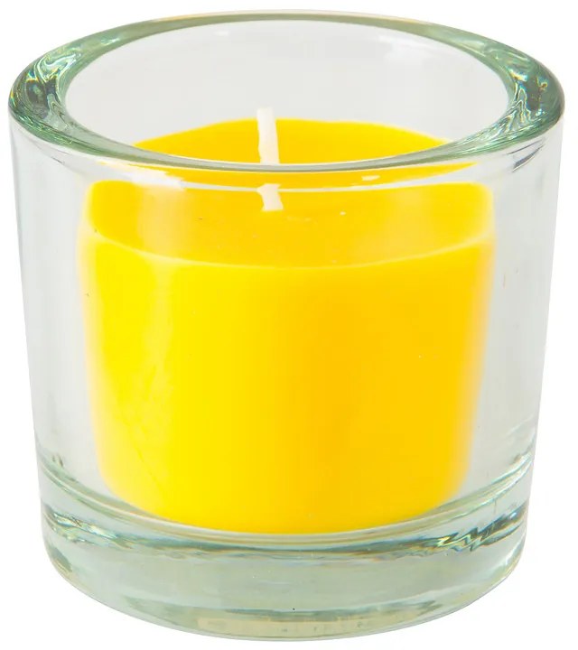 Kaars in glas - geel - 6.5x6 cm