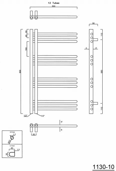 Sapho Dorlion radiator chroom 50x90cm 301W