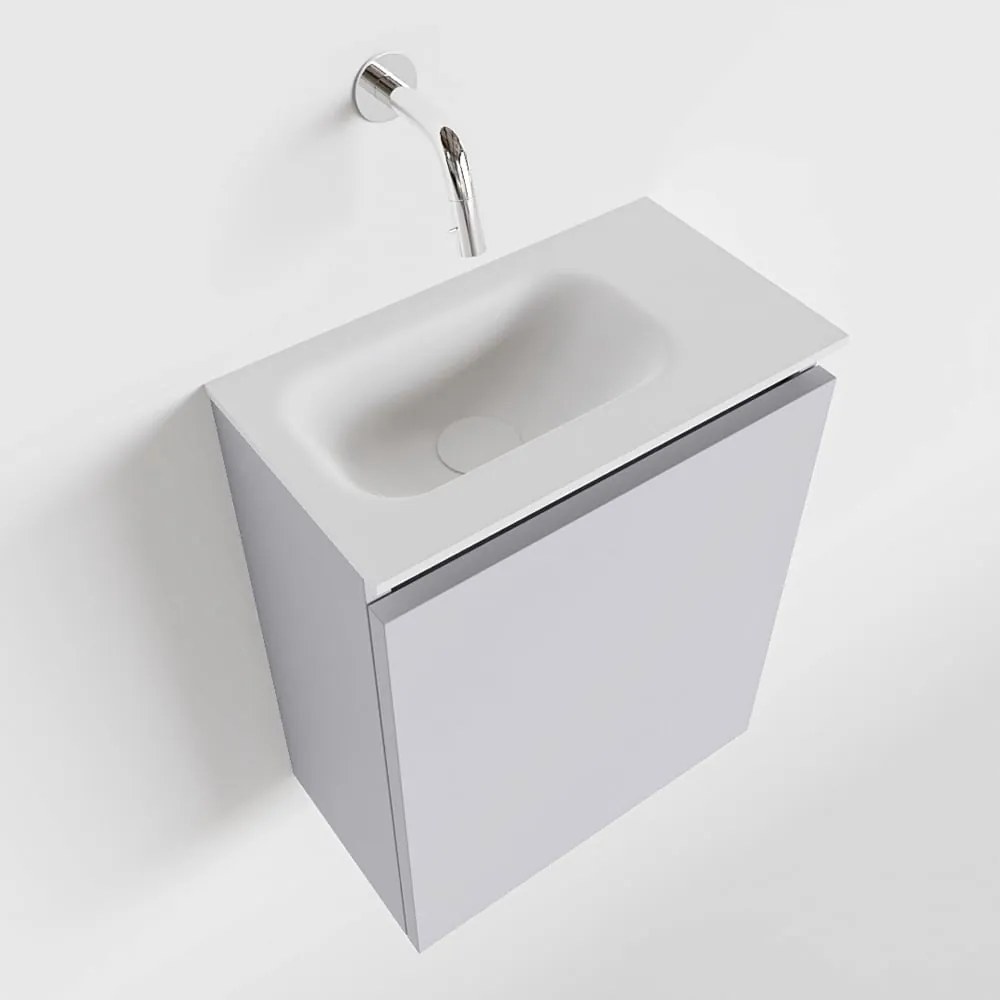Mondiaz Ture 40cm toiletmeubel cale met wastafel talc links geen kraangat