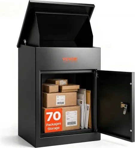 VEVOR pakketbrievenbus 44x35x58,3cm pakketbrievenbus stalen palletbox 15-20 kg brievenbus brievenbus XXL brievenbus met wachtwoordvergrendeling binnenscharnier antidiefstalopening voor pakketten brieven etc.