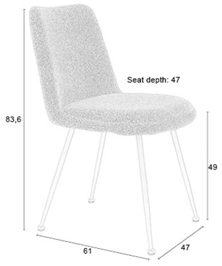 Moderne Eetkamerstoel Boucle Grijs