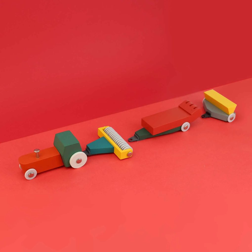 Houten tractorset - Duotone Car #7 - Floris Hovers