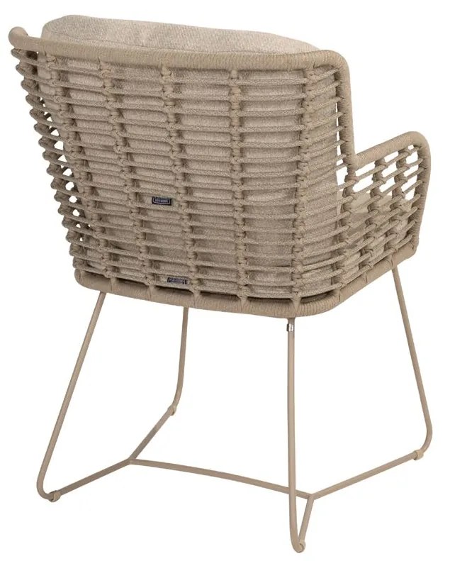 4 Seasons Outdoor Fabrice tuinset latte met Capri tafel met barrelvormig blad 280 x 110 cm Tuinset beige weerbestendig