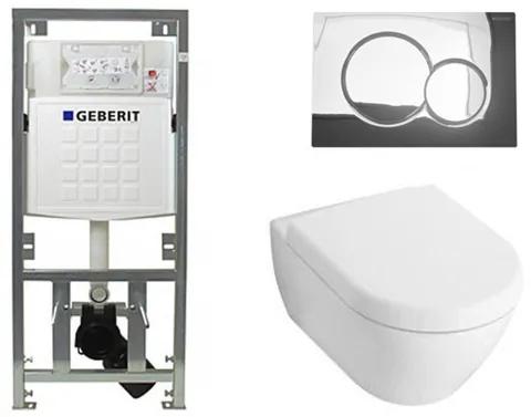 Villeroy & Boch Subway 2.0 compact met softclose zitting toiletset met geberit inbouwreservoir en sigma 01 drukplaat glans chroom 0701131/1024232/1025456/0700519/
