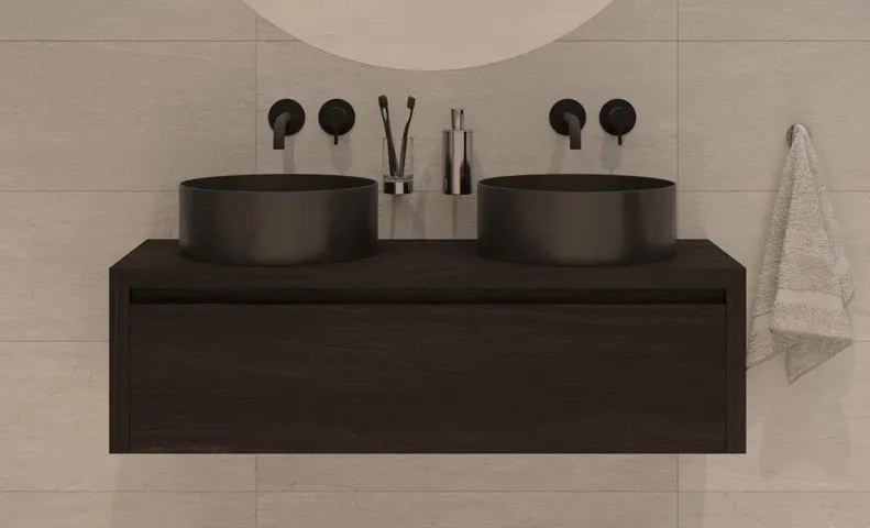 Gliss Design Ares badmeubel 120cm charcoal zonder waskom