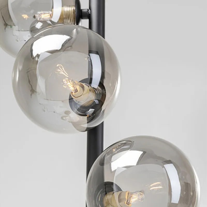 Vloerlamp Met Glazen Bollen Zwart