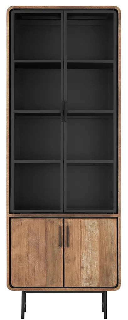 DTP Home Evo Hoge Vitrine Kast Teak Hout - 80x40x220cm.