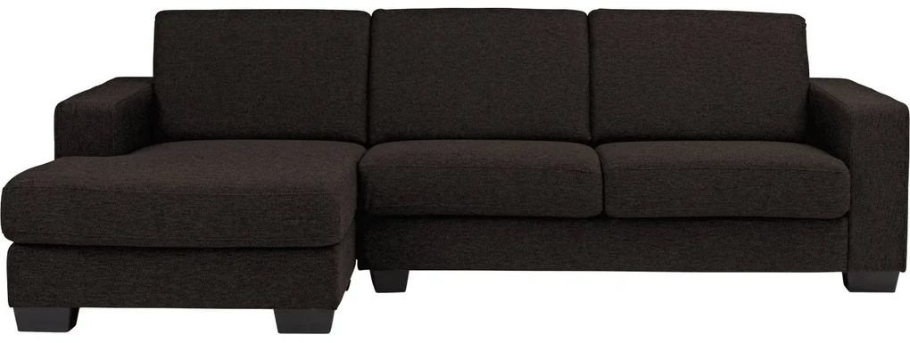 Goossens Hoekbank N-joy Divana Met Chaise Longue donkerbruin, stof, 2,5-zits, stijlvol landelijk met chaise longue links