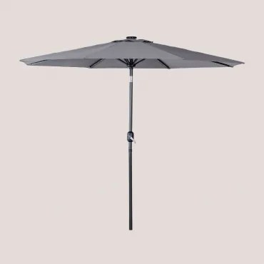 Parasol Met Licht In Stof En Staal (ø270 Cm) Uzombras Grijs – Antraciet - Sklum