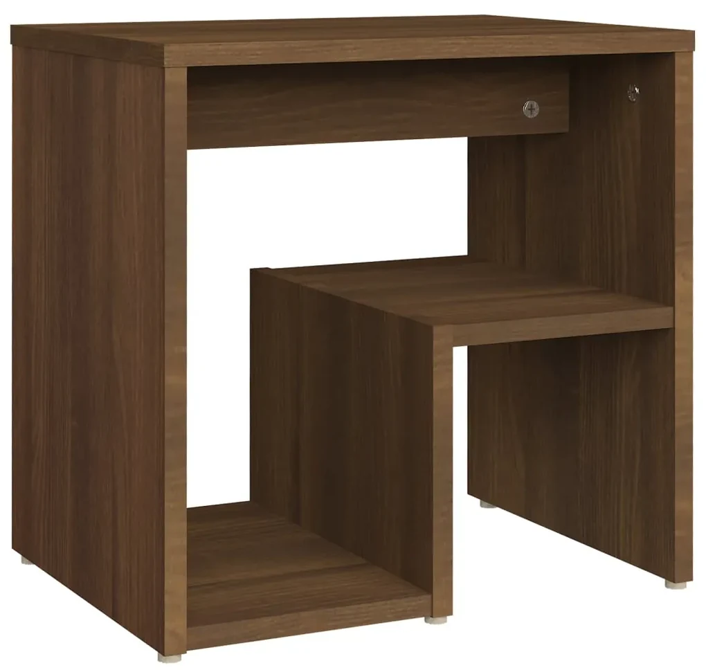 vidaXL Nachtkastje 40x30x40 cm bewerkt hout bruineikenkleurig