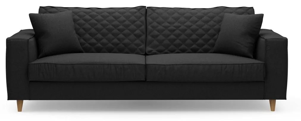 Rivièra Maison - Kendall Sofa 3,5 Seater, oxford weave, basic black - Kleur: zwart