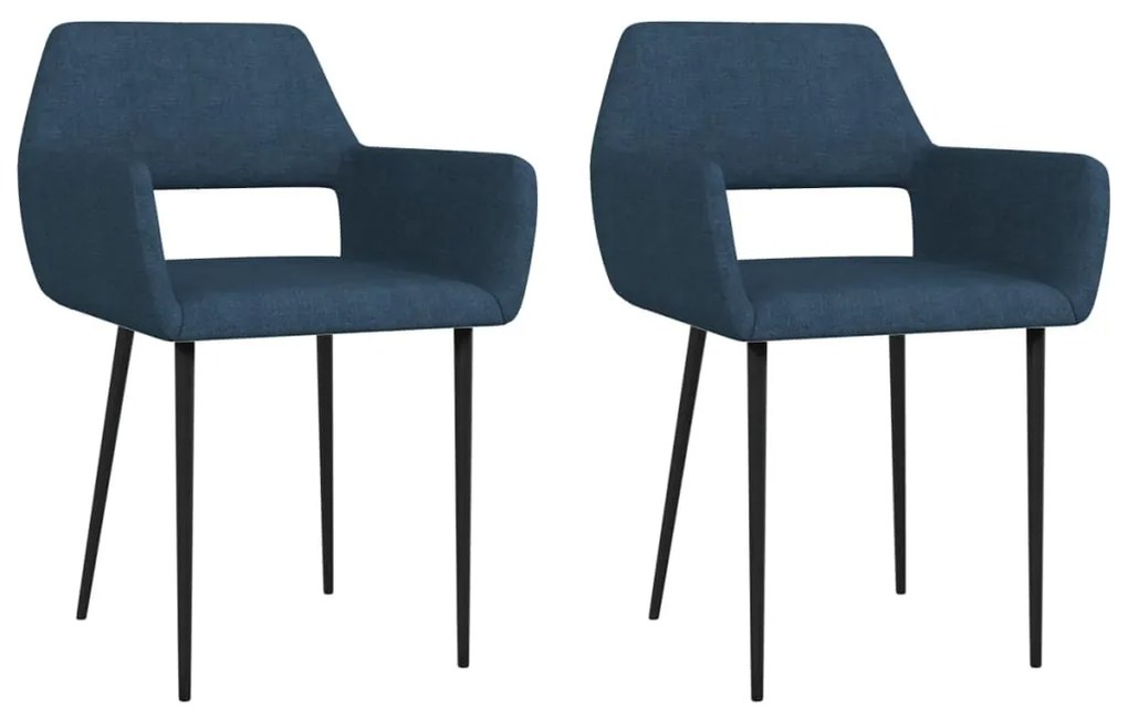 vidaXL Eetkamerstoelen 2 st stof blauw