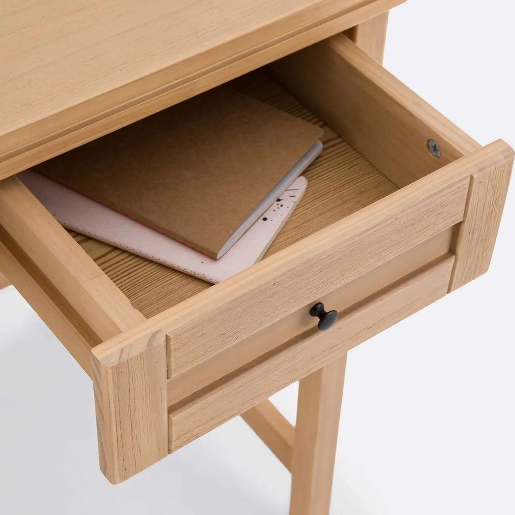 Bureau in massief dennen- en riethout Gabin
