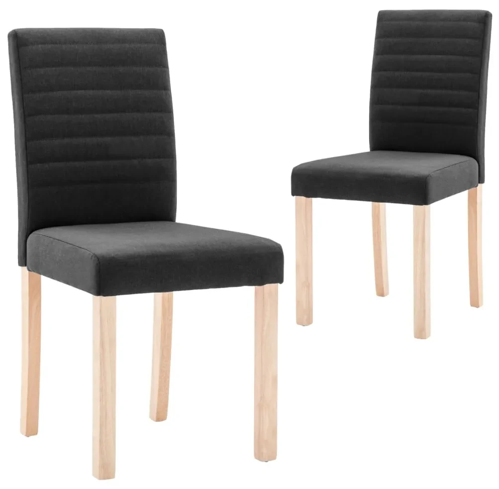 vidaXL Eetkamerstoelen 2 st stof zwart