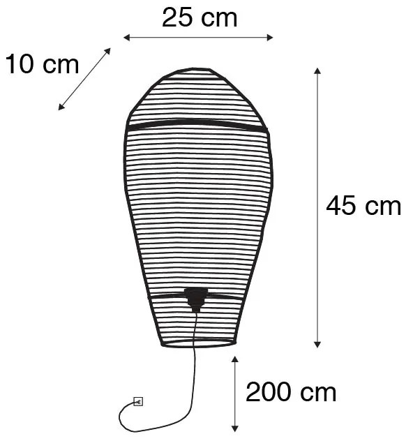 Oosterse wandlamp brons 45 cm - NidumOosters E27 Binnenverlichting Lamp