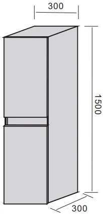 Badstuber Corbo kolomkast 150cm eiken grijs