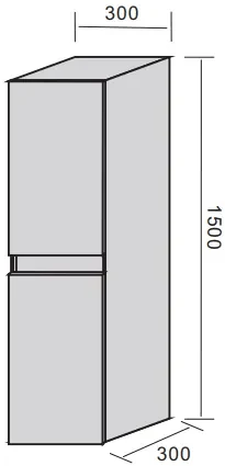Badstuber Corbo kolomkast 150cm eiken grijs