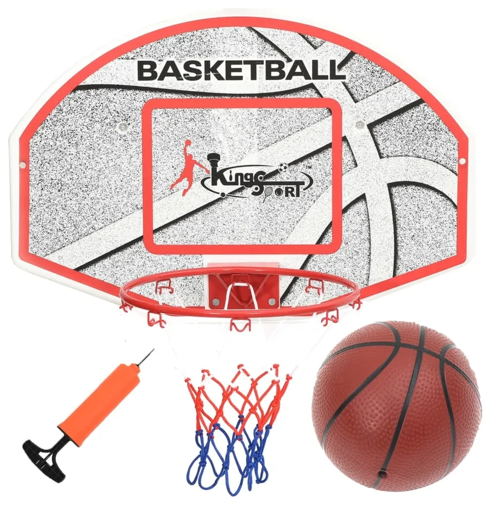 vidaXL 5-delige Basketbalset wandmontage 66x44,5 cm