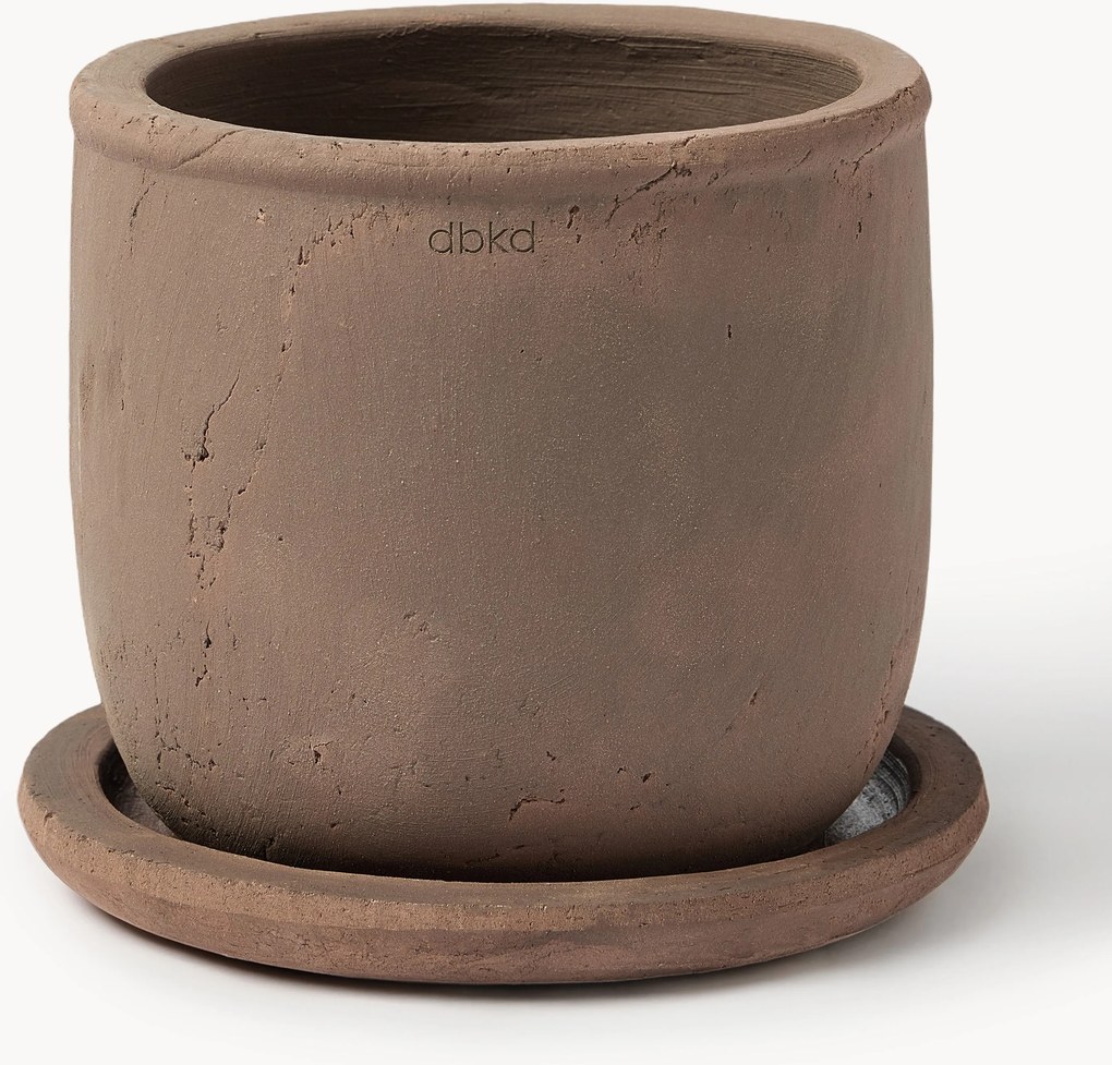 Outdoor bloempot Terra van terracotta, H 18 cm