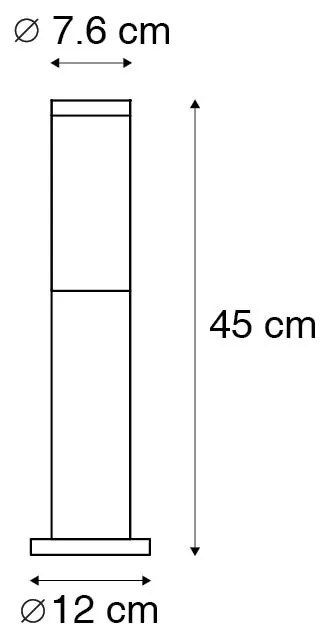 Moderne buitenlamp paal staal 45 cm IP44 - Rox Modern E27 IP44 Buitenverlichting cilinder / rond rond