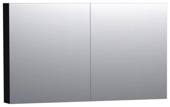 Saniclass Dual spiegelkast 120x70x15 2 deuren mat zwart 7184