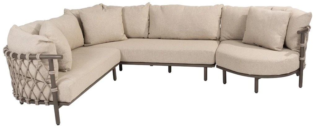 4 Seasons Outdoor Ezra hoek loungebank terre met love island SALE LoungebankLoungeset bruin weerbestendig