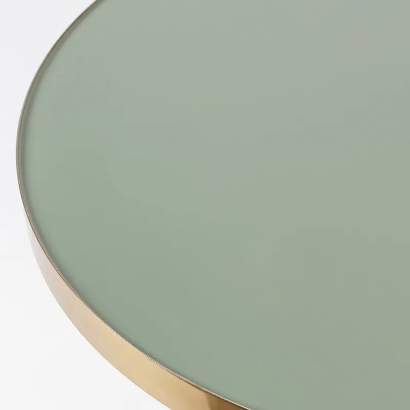 Zuiver Glam Emaille Salontafel Groen Met Goud - 60 X 60cm.