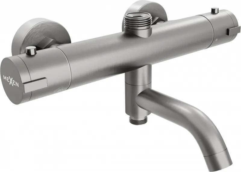 Mexen Kai thermostatische bad- en douchekraan, grafiet - 77900-66