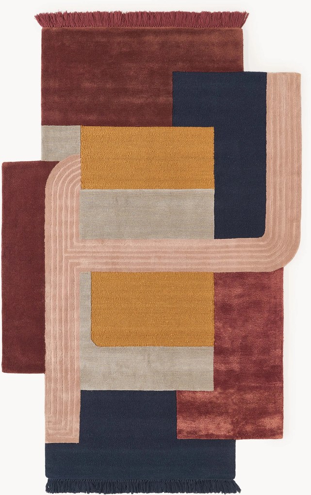 Wollen vloerkleed Milla met franjes