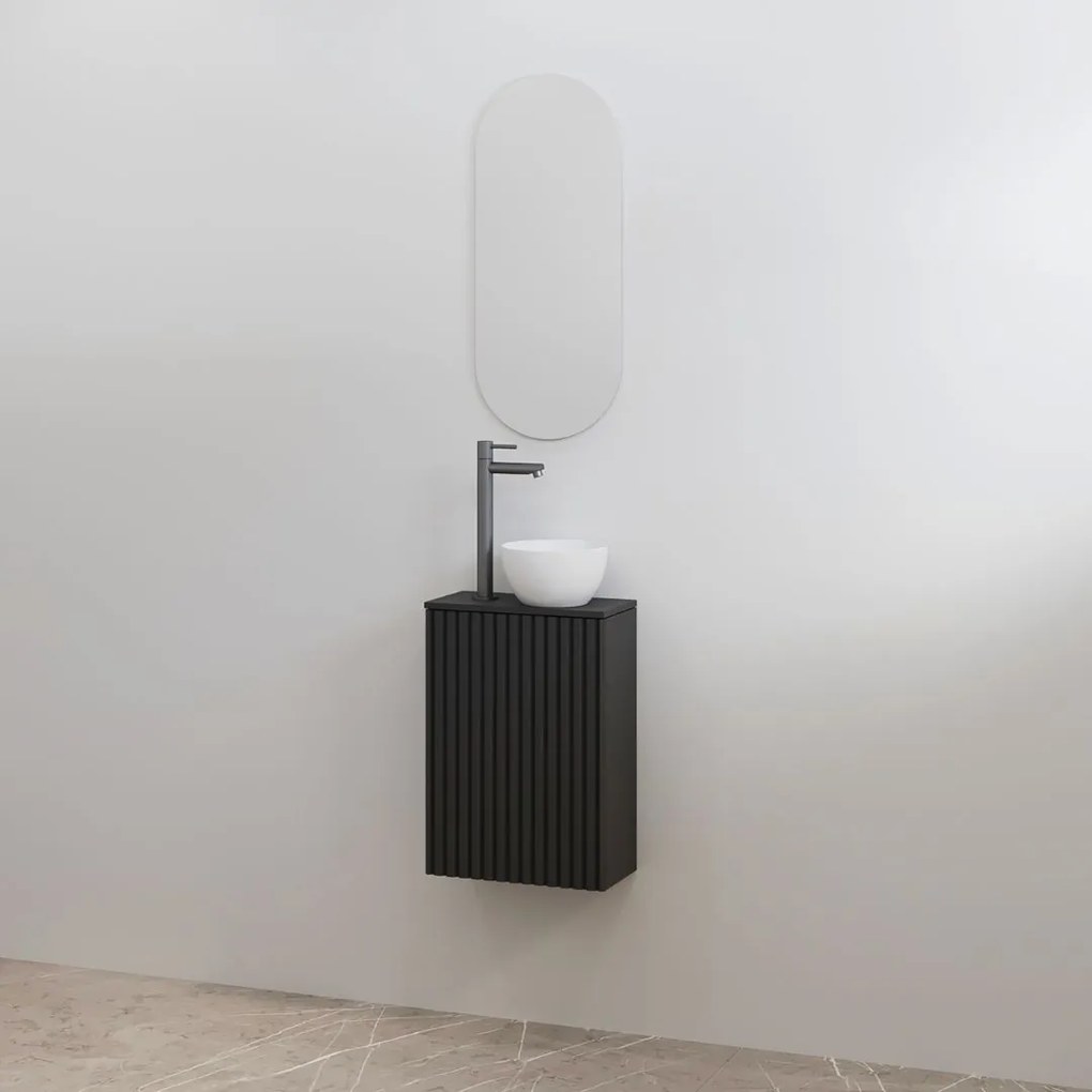 Best Design Mali ribbel toiletmeubel zwart mat