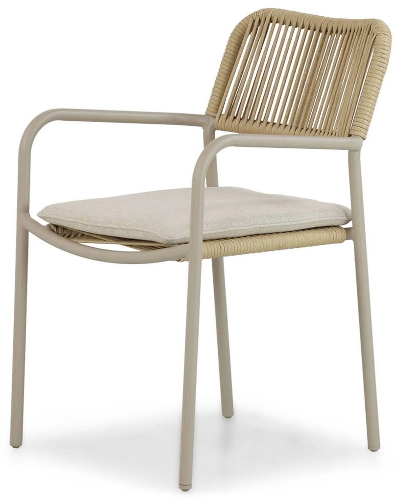 Tuinset Ronde Tuintafel 6 personen 180 cm Aluminium/rope Taupe Coco Penya/Fungo