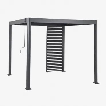 Bioclimatische Aluminiumpergola Met Lamellen En Druvia-paneel Grijs – Grafiet & Pergola Van 3x3 M Met 1 Paneel Van 90,5 Cm - Sklum