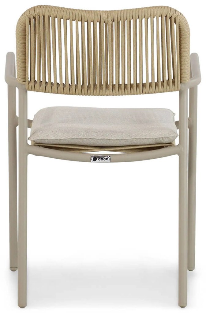 Tuinset Ronde Tuintafel 6 personen 180 cm Aluminium/rope Taupe Coco Penya/Fungo