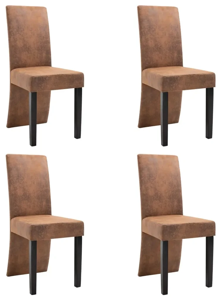 vidaXL Eetkamerstoelen 4 st kunstsuède bruin