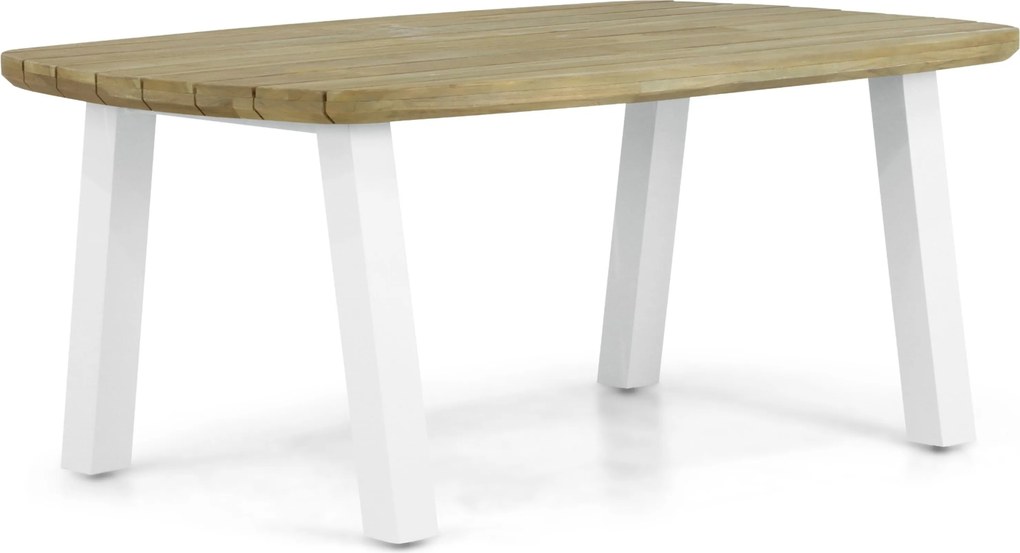 Tuinset 4 personen 180 cm Aluminium/teak Wit Lifestyle Garden Furniture Faro/Falcon