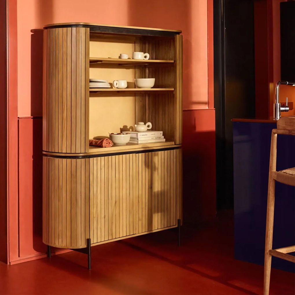 Kave Home Licia Half Open Buffetkast Met Latjes - 120x45x170cm.