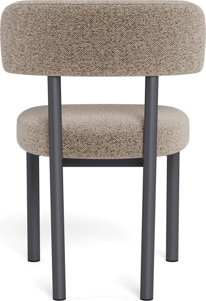 Mazzoni TORAY Latte Beige (stof Monza 60)/zwart onderstel - GESTOFFEERDE EETKAMERSTOEL VOOR KEUKEN/EETKAMER