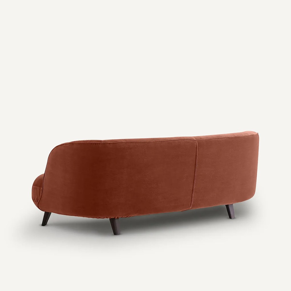 3-zits fluwelen bank, Rosebury, ontwerp Emmanuel Gallina