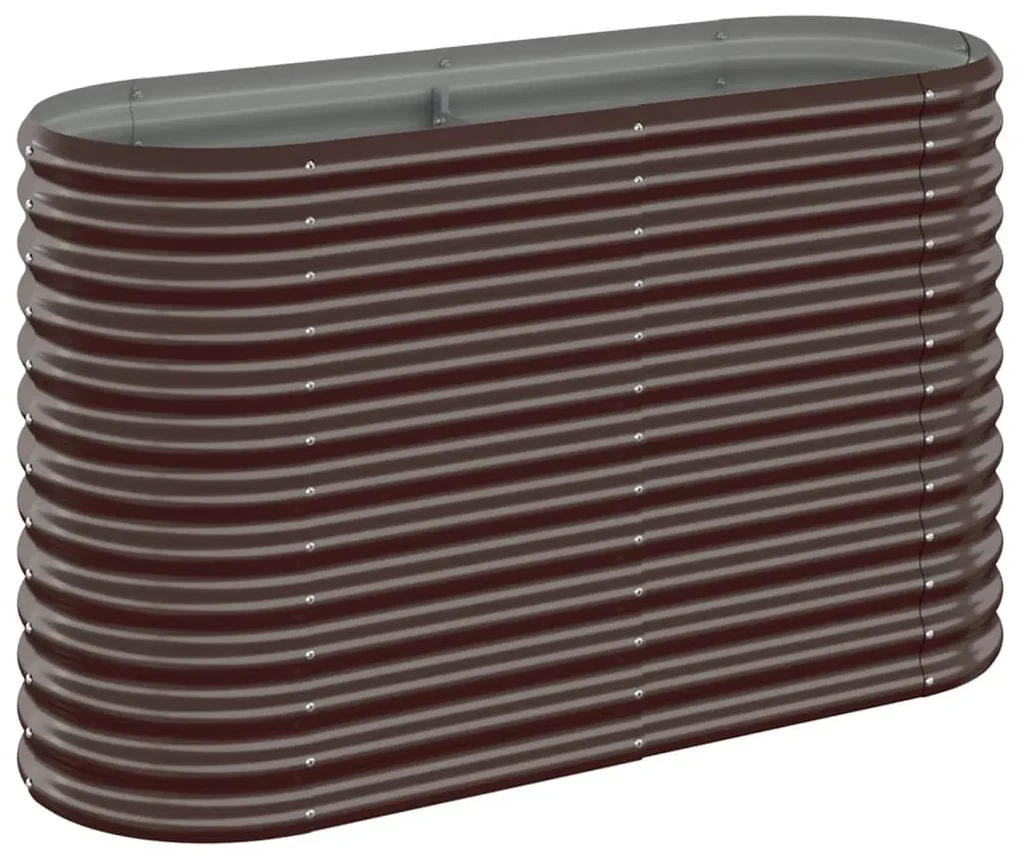 vidaXL Plantenbak 114x40x68 cm gepoedercoat staal bruin