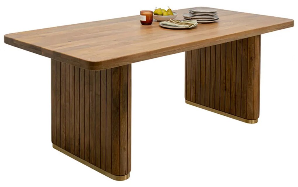 Kare Design Grace Luxe Eettafel Mangohout Messing - 180 X 90cm.