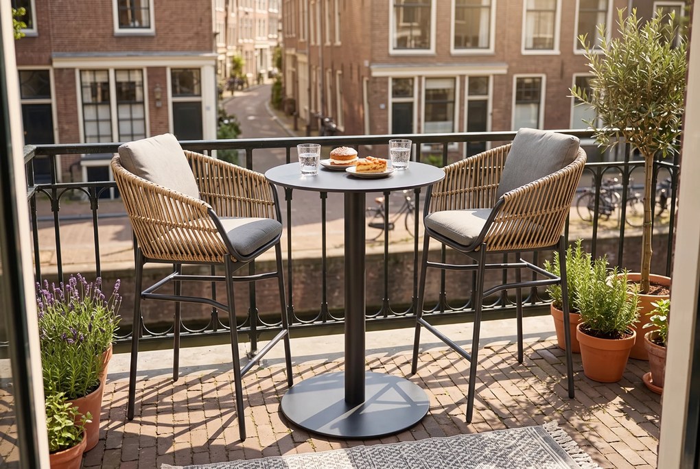Barset 2 personen 70 cm Aluminium/wicker Taupe Coco Nathan/Como