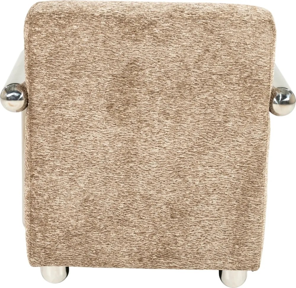 Fauteuil Chromen Armen Taupe