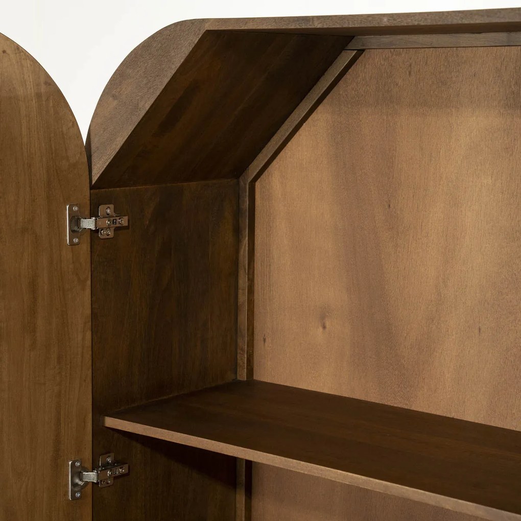 Grote Kast Hout Met Ronde Hoeken - 110x40x180cm.