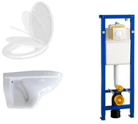 Adema Classic toiletset bestaande uit inbouwreservoir, softclose toiletzitting en Argos bedieningsplaat wit 0704406/0261520/4345124/