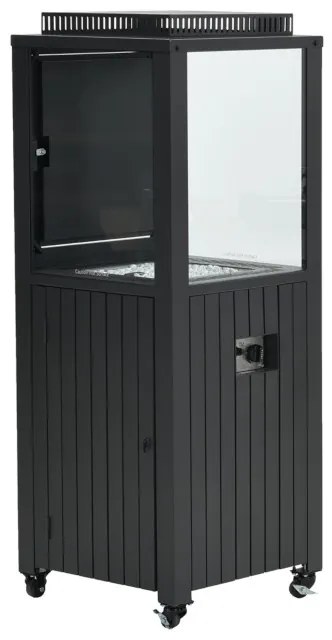 Cozy living sfeerhaard Sevilla 55x55 cm. – Carbon black - verrijdbaar