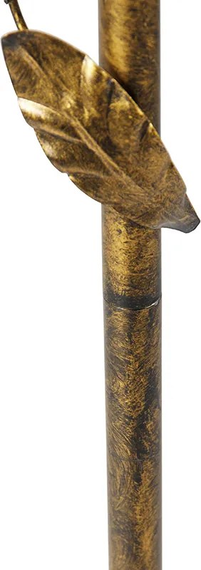 Vloerlamp goud met kap zwart en gouden binnenkant 50cm - Linden