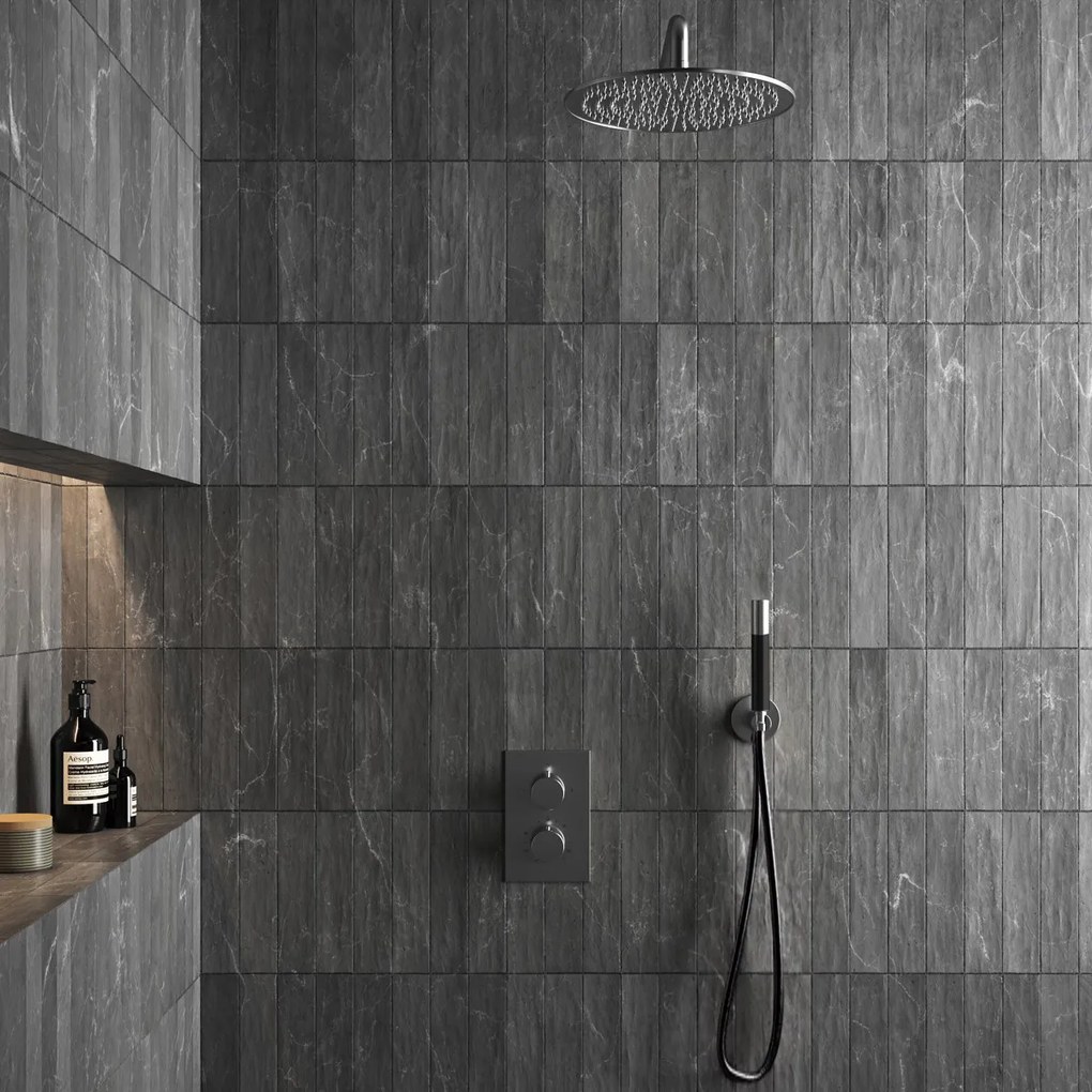 Saniclear Exclusive Pro volledig 304 RVS inbouw regendouche 20cm met staaf handdouche wandmontage